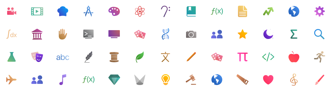 Sigma Planner's custom course icons